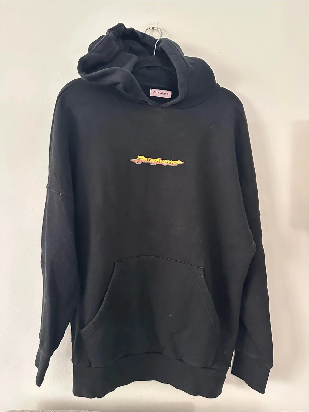 Palm Angels Black Arrow Logo Hooded Sweatshirt Hoodie Sz Small Luxury streetwear